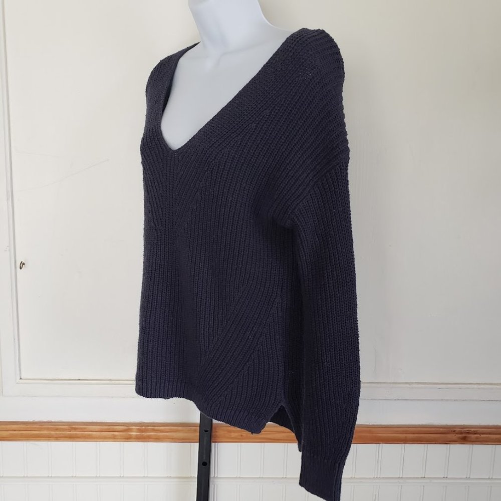 Madewell Womens Sweater XXS Navy Blue Pullover V-neck Cotton Long Sleeve NEW - Picture 4 of 12
